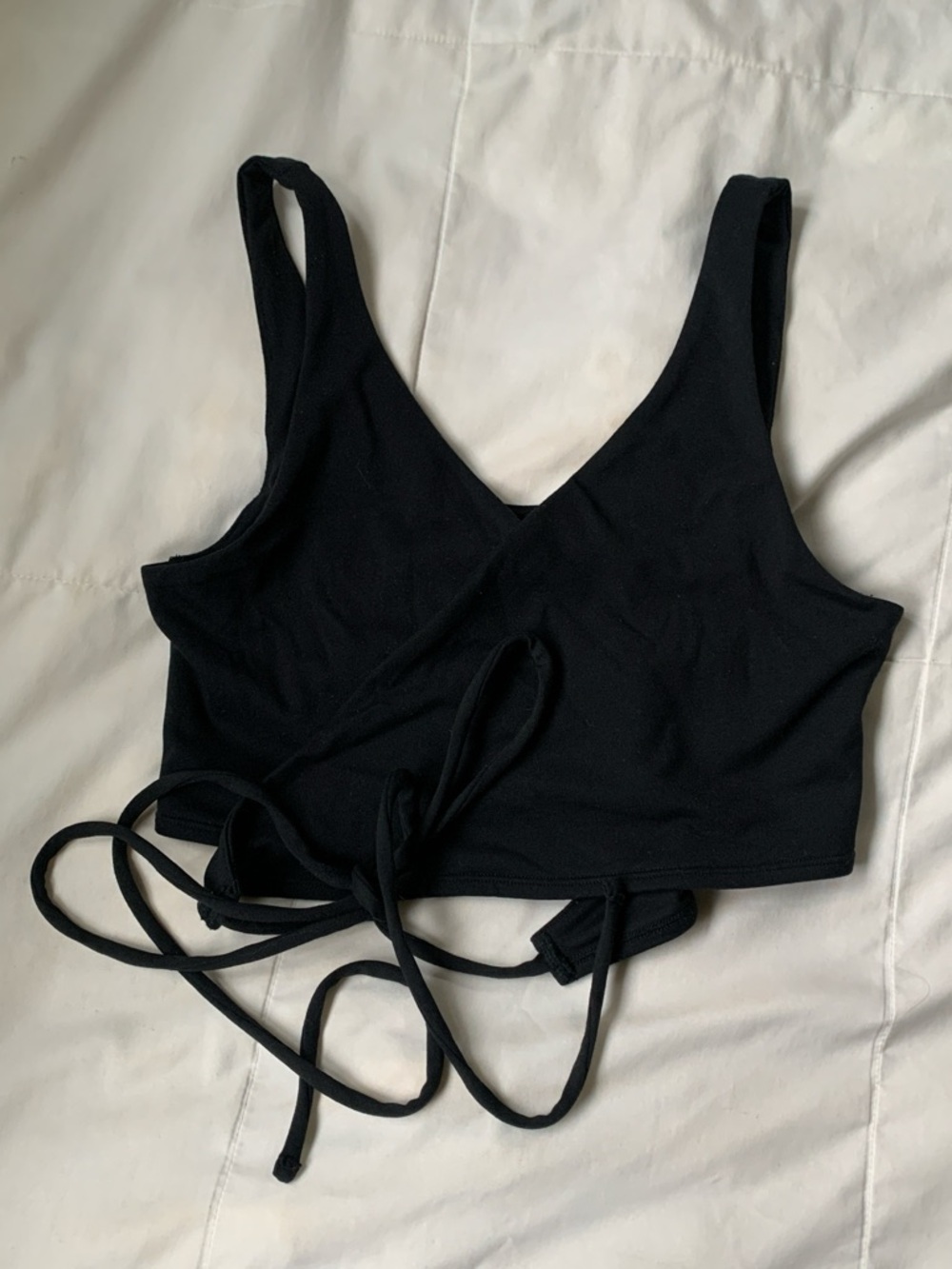 Abercrombie & Fitch Black Wrap Crop Top